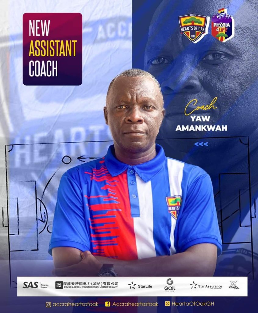 Hearts of Oak appoints Nana Yaw Amankwah as the new assistant coach