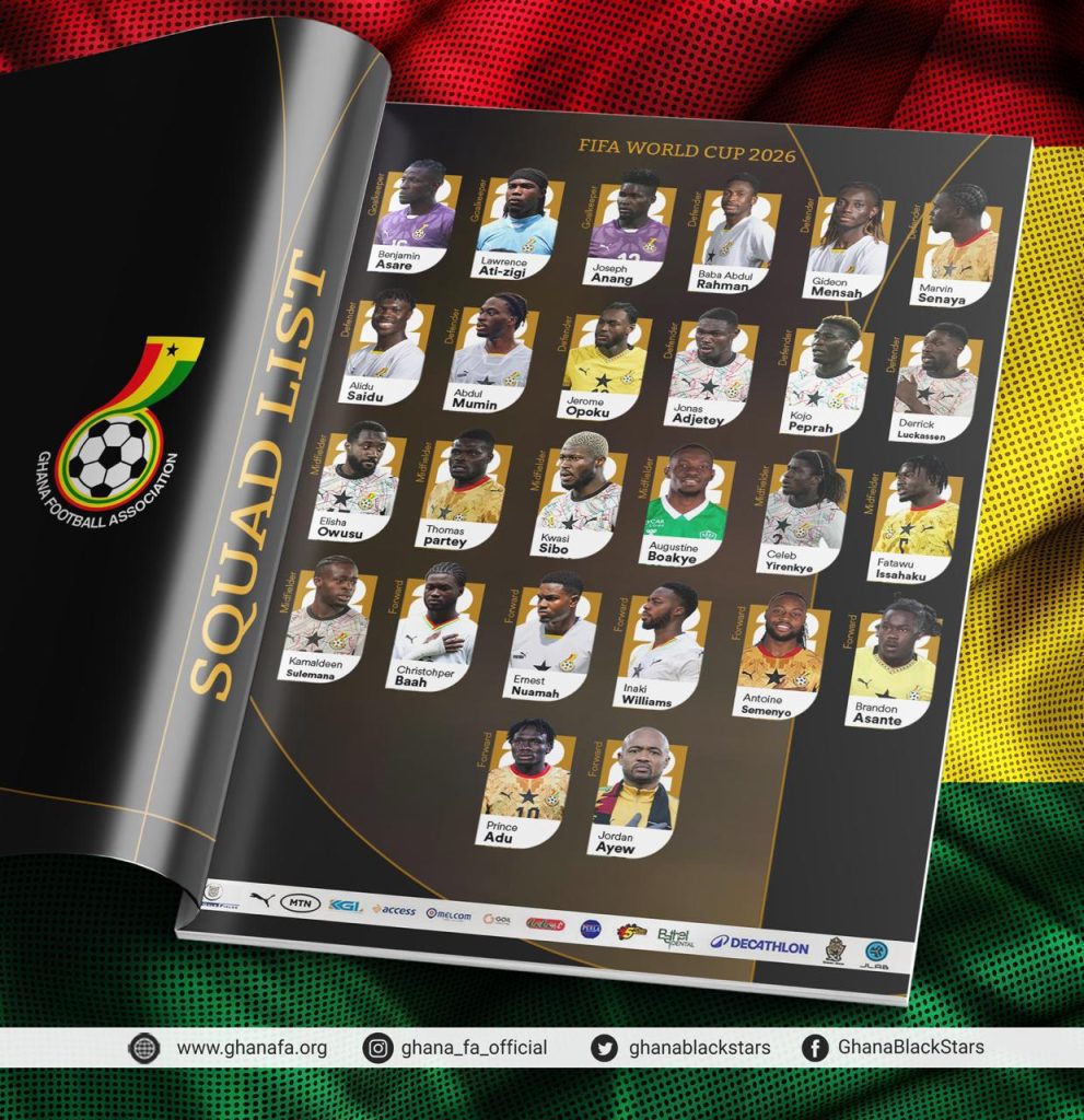 Black Stars unveil squad numbers for 2026 World Cup
